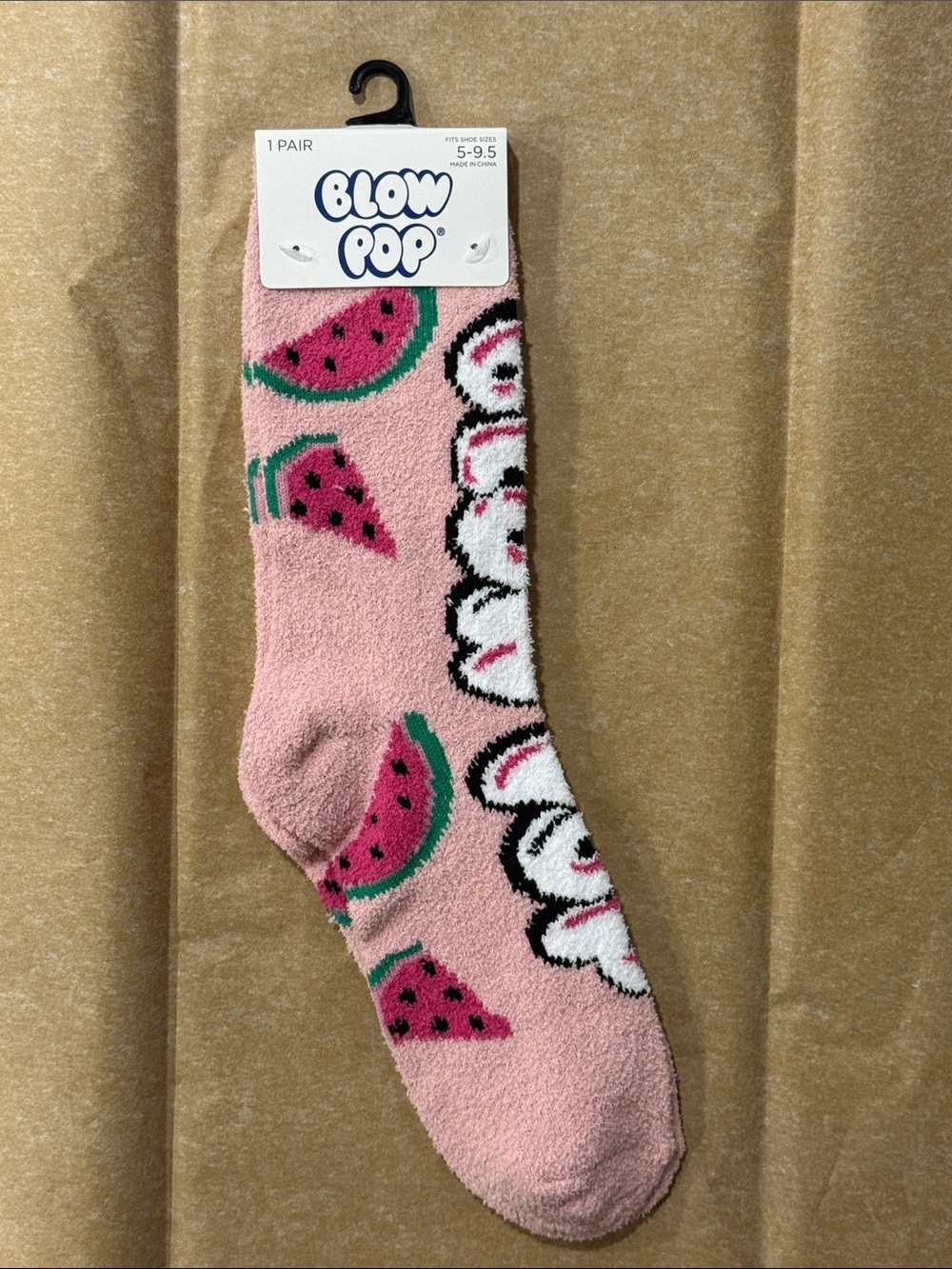3/$20 Blow Pop Watermelon Lollipops Cozy Fashion Socks - NWT